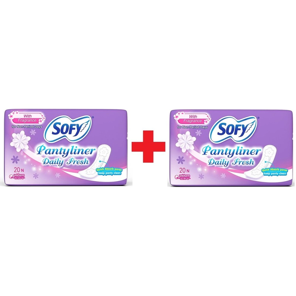 Sofy Daily Fresh Panty Liner for women - 2 Packs Of 20 Piece In Each Pack