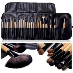 JIAOER Make Up Brushes with Pouch - Set of 24 - Black