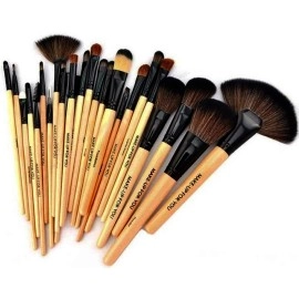 JIAOER Make Up Brushes with Pouch - Set of 24 - Black