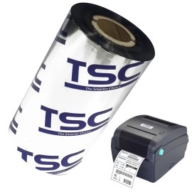 TSC Thermal Transfer Barcode Wax Ribbon for Label, Tag, Barcode Printing Wax (EWX - 110mm x 300m)