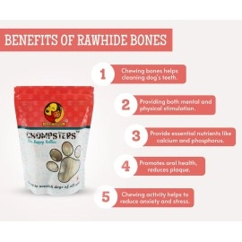 Foodie Puppies Chompsters Rawhide Pressed Bone Calcium Treat for Dogs - 3inch, 6bone | Suitable for Puppy and Small to Medium Dogs | Best Healthy Dog Bones to Clean Teeth and Freshen Breath