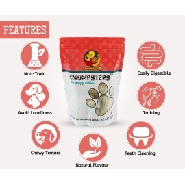 Foodie Puppies Chompsters Rawhide Pressed Bone Calcium Treat for Dogs - 3inch, 6bone | Suitable for Puppy and Small to Medium Dogs | Best Healthy Dog Bones to Clean Teeth and Freshen Breath