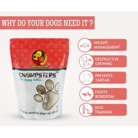 Foodie Puppies Chompsters Rawhide Pressed Bone Calcium Treat for Dogs - 3inch, 6bone | Suitable for Puppy and Small to Medium Dogs | Best Healthy Dog Bones to Clean Teeth and Freshen Breath