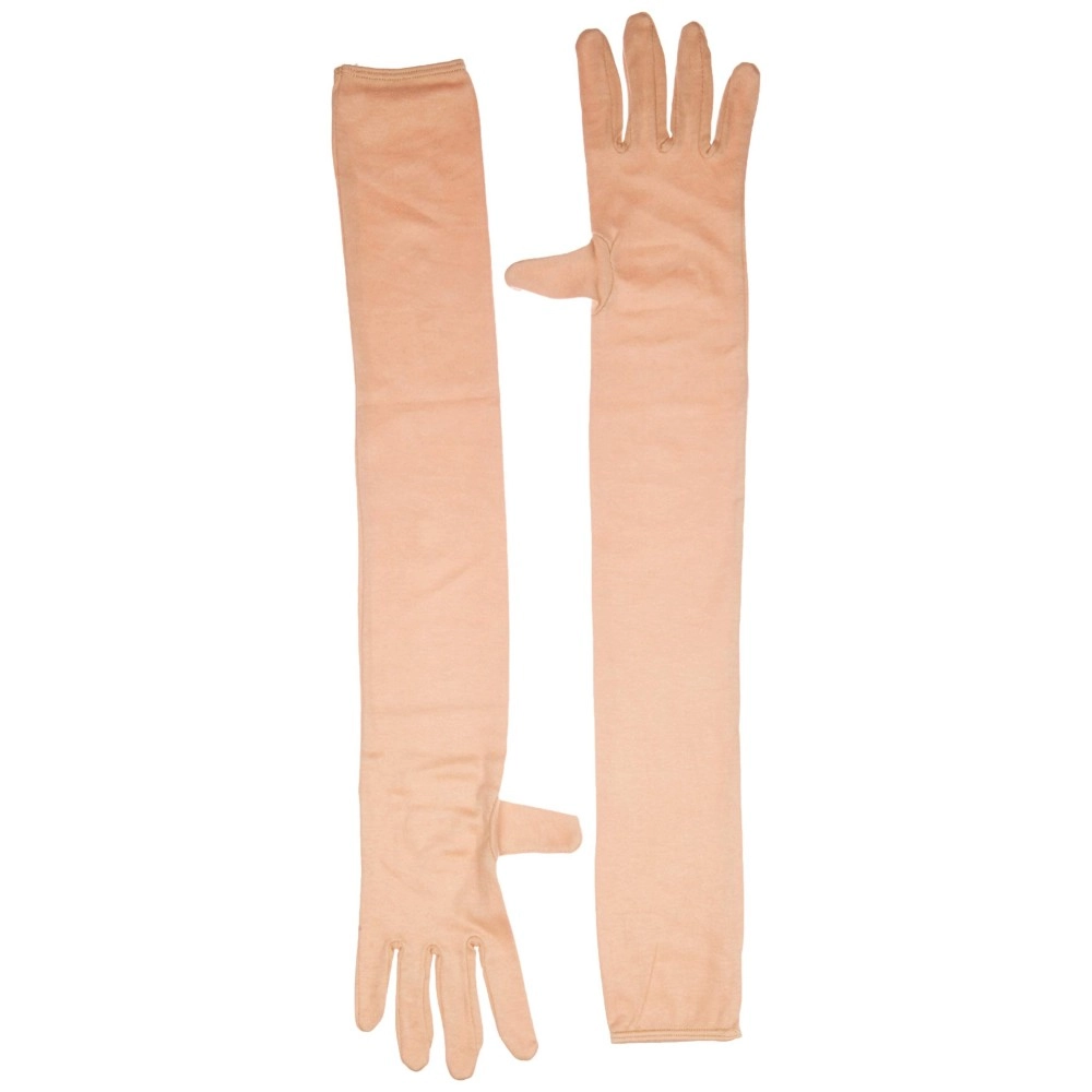 Kuber Industries Unisex Cotton Full Hand Arm Sleeves Gloves Set|Sunlight Protection|Soft & Comfortable Fabric|Size 64 X 10 Cm, Set Of 2 Piece (Cream), Pack of 1