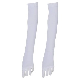 Kuber Industries Unisex Cotton Full Hand Arm Sleeves Gloves Set|Sunlight Protection|Soft & Comfortable Fabric|Size 64 X 10 Cm, Set Of 2 Piece (Cream), Pack of 1