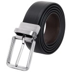 CREATURE Men\'s Reversible Leather Formal Belts(Color-Black/Brown||BL-024), Black, Free Size