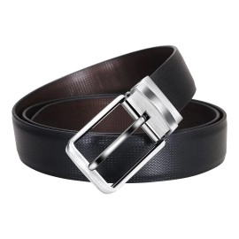 CREATURE Men\'s Reversible Leather Formal Belts(Color-Black/Brown||BL-024), Black, Free Size
