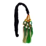 Rapidsflow Punjabi Paranda/Parandi Hair Accessories for Girls - Braid/Tassles Choti Extensions for Women - Wedding Accessories (Green)