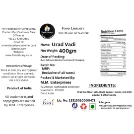 Food Library The Magic Of Nature Amritsari Urad Wadiyan, 400g | Authentic Punjabi Urad Dal Wadi | Masala Vadi for Curries & Traditional Recipes