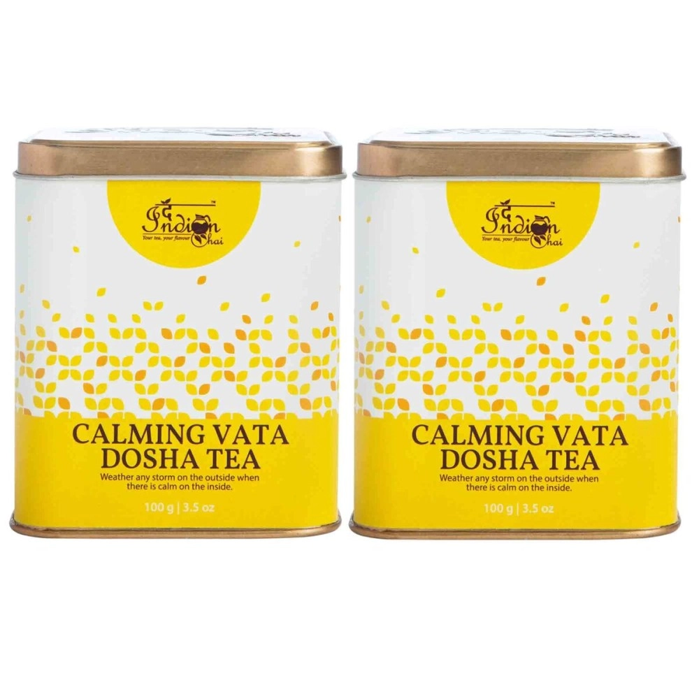 The Indian Chai - Calming Vata Dosha Tea 200g with Ginger, Mulethi, Ajwain etc for Bloating & Cramping, Helps with Digestion, Helps Reduce Stress, Ayurvedic Herbal Tea