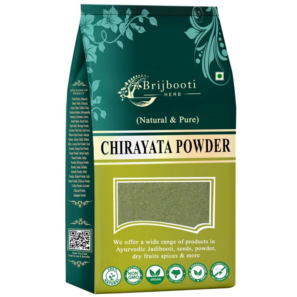 BIRJU MAHAVIR Chirayata Powder - chirata - Bitterstick Powder, Natural, 400 gram (BMKB-101)