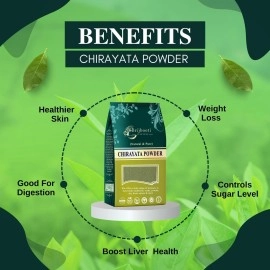 BIRJU MAHAVIR Chirayata Powder - chirata - Bitterstick Powder, Natural, 400 gram (BMKB-101)