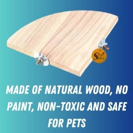 Sage Square Natural Wood Corner Platform/Perch/Stand Bird Toy (4x10 cm)