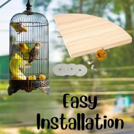 Sage Square Natural Wood Corner Platform/Perch/Stand Bird Toy (4x10 cm)