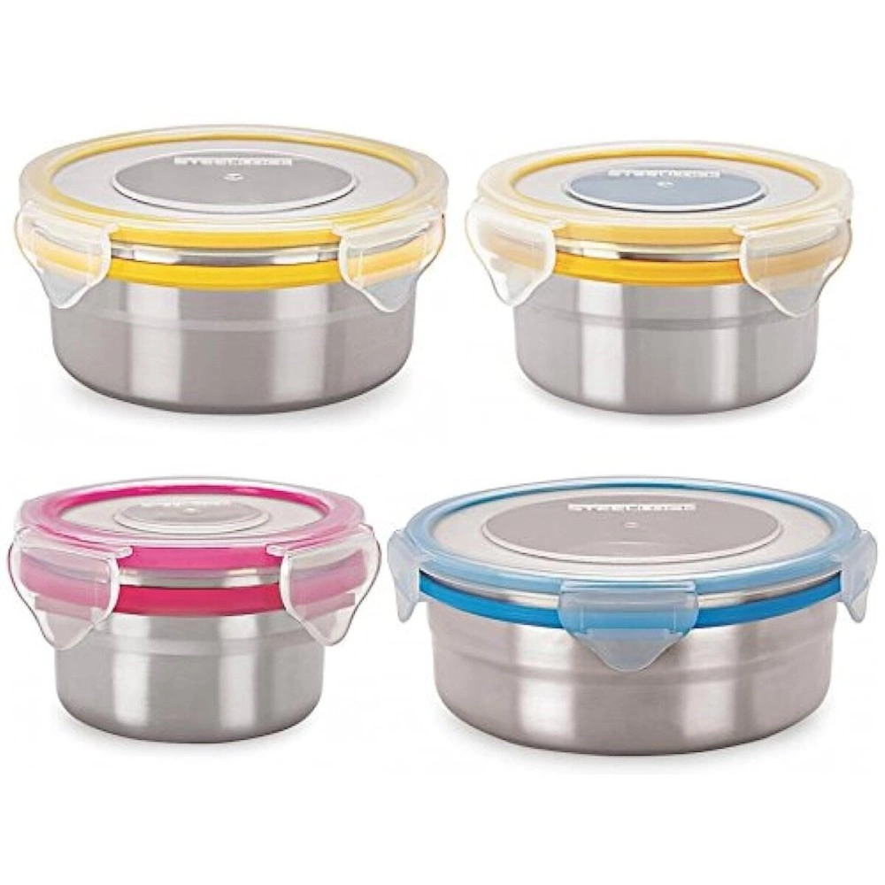 Steel Lock Stainless Steel Airtight Container, 4Pc