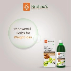 Krishna\'s Herbal & Ayurveda Fat Reducer Juice - 1000 ml | (Pack of 1) | 12 Powerful herbs for Weight Management | Amla, Harad, Daru Haridra, Sunn Hemp | Aids Metabolism and Digestion