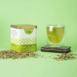 The Indian Chai - Licorice Mulethi Zing Tea 200g with Spearmint for Immunity, Sore Throat and Stress