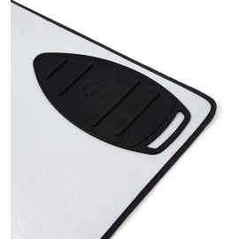 Encasa Homes Ironing Mat / Pad - Metallic Silver (Large 47 x 28 inch) with 5mm Foam Padding & Silicone Iron Rest for Steam Pressing on Tabletop or Bed - Heat Reflective, Portable, Quilting (IM-002)