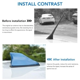 Kingsway Car Roof Shark Fin Antenna for Toyota Fortuner (2017 Model) (White Color, Radio FM/AM)