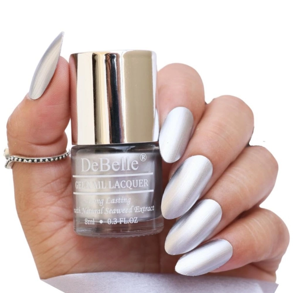 DeBelle Metallic Silver Nail Polish 8 ml - (Chrome Silver)