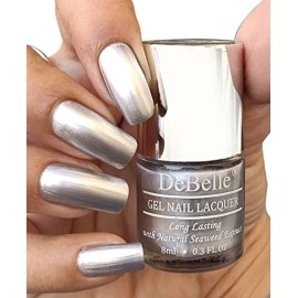 DeBelle Metallic Silver Nail Polish 8 ml - (Chrome Silver)