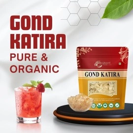 Birju Mahavir Gond Katira Pure Organic Edible Gum -(200 Gr) | Tragacanth Gum Crystals | Kathila Gum | High Cooling Properties | 100% Natural | Chahar Gond | Cochlospermum Gossypium