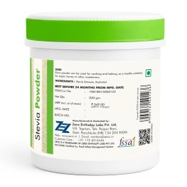 Zevic Stevia Sugar Free Powder | Zero Calories & Vegan | 100% Natural Stevia Sweetener Sugar Free White Powder | Keto & Diabetic Friendly Sweetener - 200g (Pack of 3)