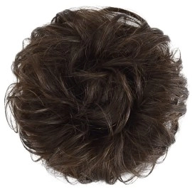 FESHFEN Human Hair Pieces Scrunchies (4- Brown)