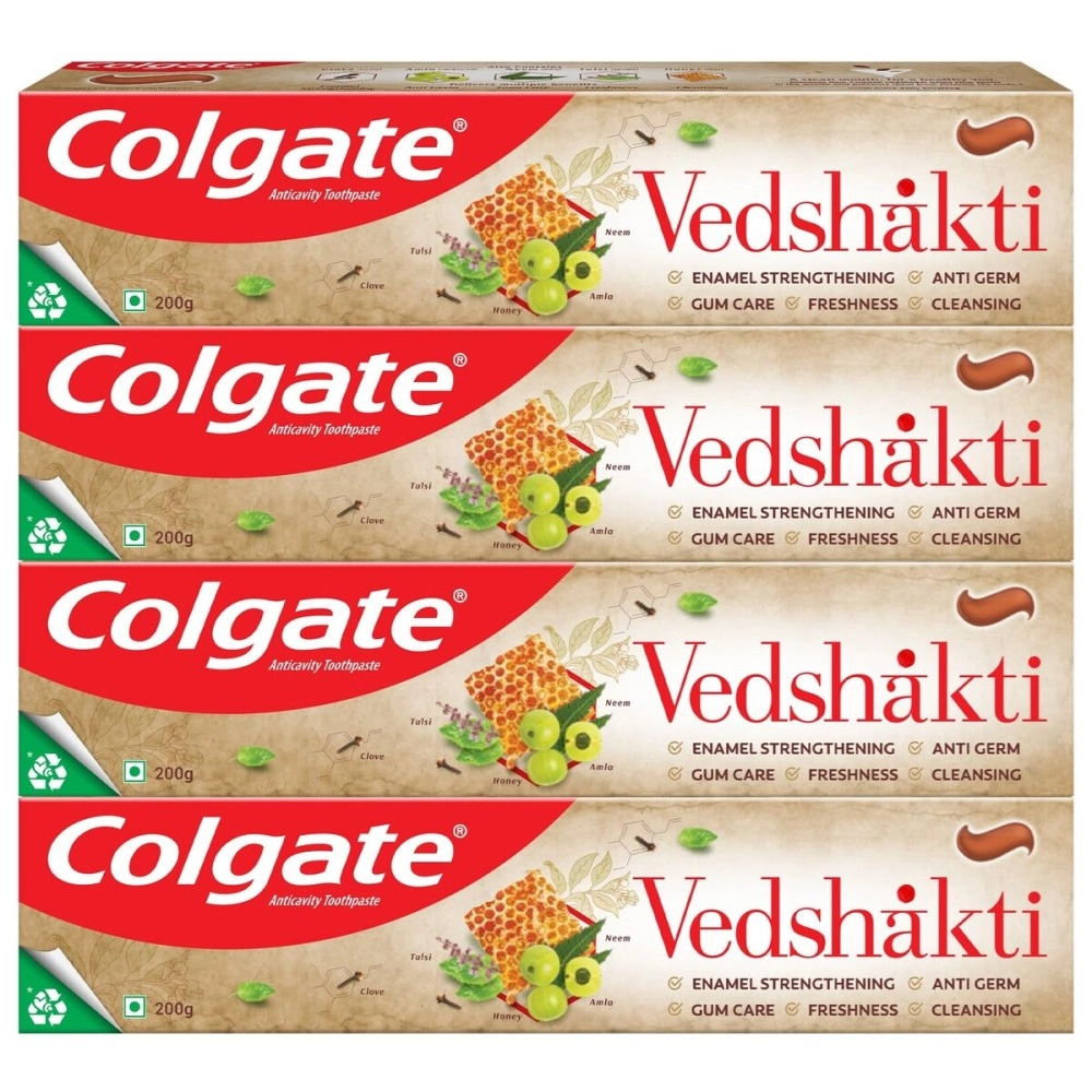 Colgate Swarna Vedshakti Toothpaste (200g, Pack of 4)