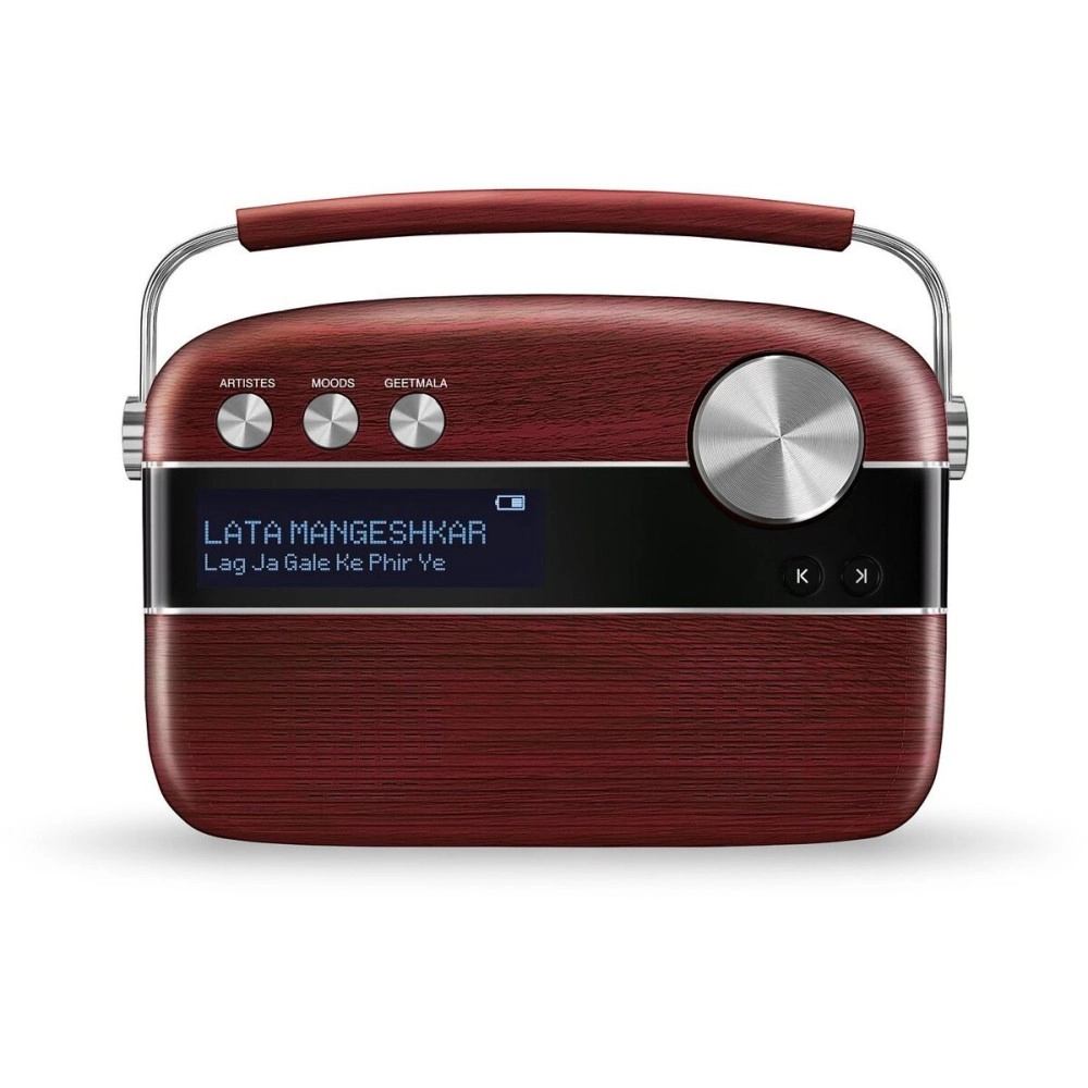 Saregama SC03 Carvaan Hindi Portable Digital Music Player - Cherrywood Red (Pack of 1)