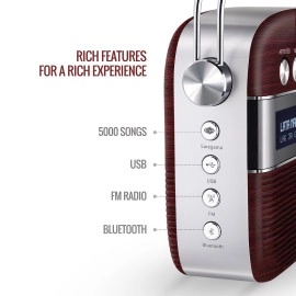 Saregama SC03 Carvaan Hindi Portable Digital Music Player - Cherrywood Red (Pack of 1)