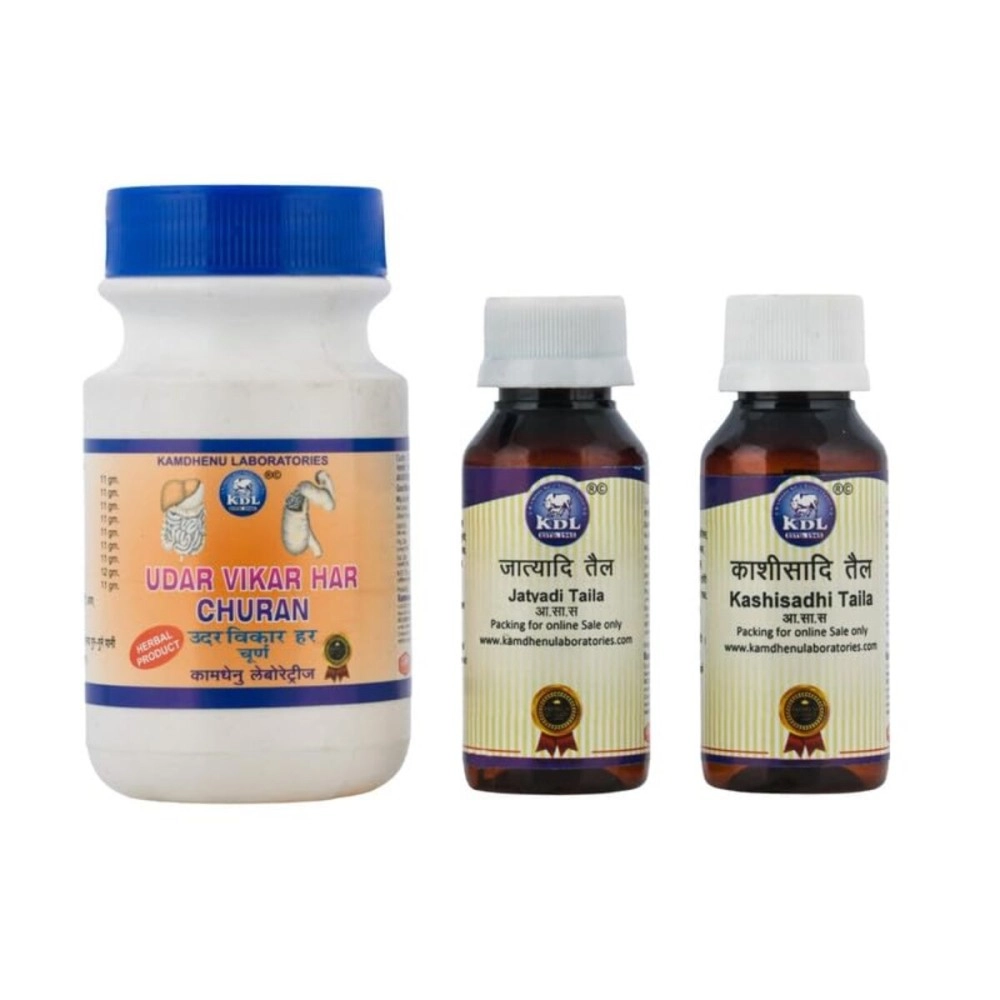 Kamdhenu Laboratories Care Kit (Jatyadi Taila 50ML + Kasisadi Taila 50ML + Udar Vikar har Churna 100GM)