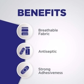 Hansaplast Regular Bandage strips, Bandage for cuts & wounds | Breathable fabric, 100 strips, skin colour