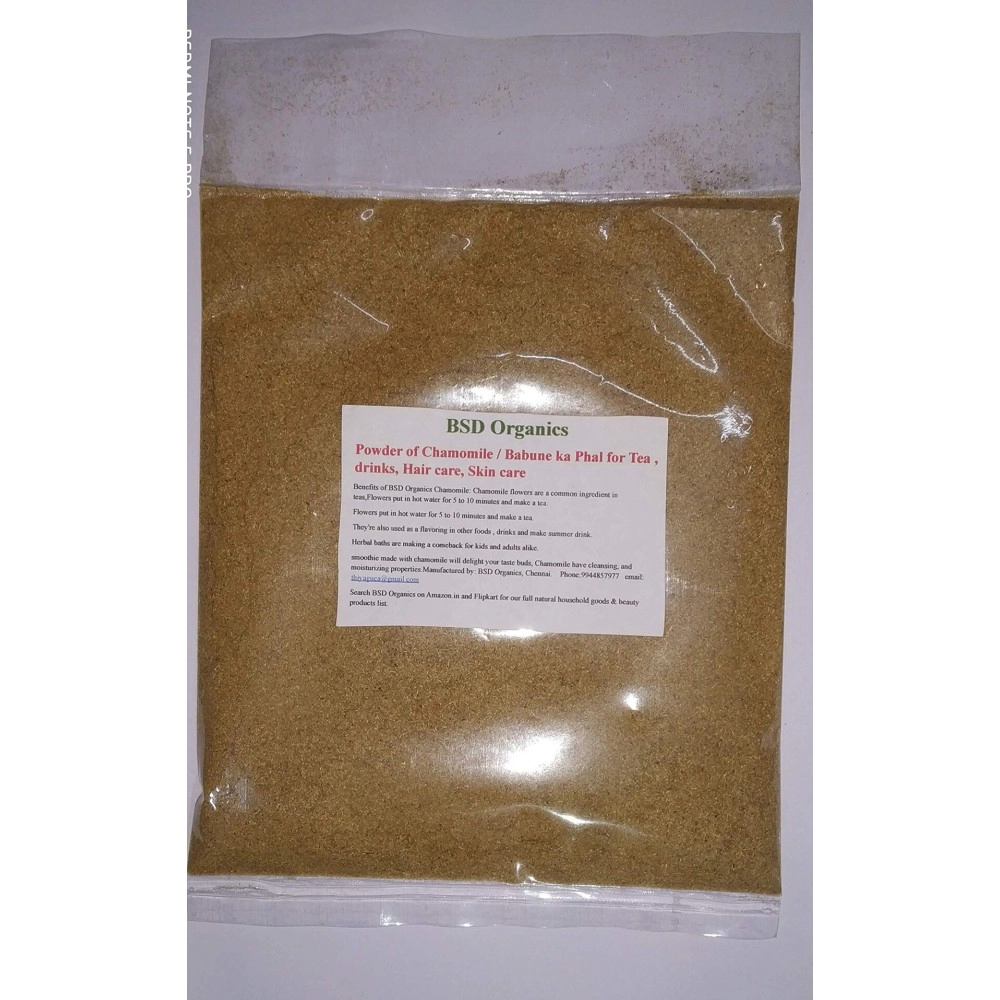 BSD Organics Powder of Chamomile/Babune ka Phal for Tea, drinks, Hair care, Skin care -25 grams