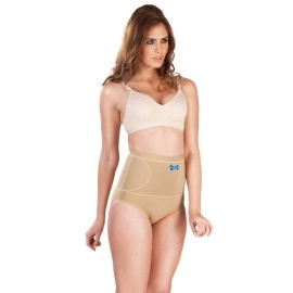 dermawear Women Blended Mini Corset High Waist Shapewear Panty (A-106A_Skin_Medium), Skin, M