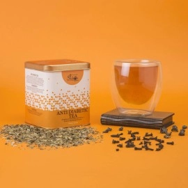 The Indian Chai - Anti Diabetic Tea 100g | Pro Dia Herbal Tea | with Gymnemma Sylvestre, Giloy Stem, Paneer DODI, Bitter Melon, Jamun Seed and Others | Nitrogen Filled, Vacuum Sealed for Freshness |