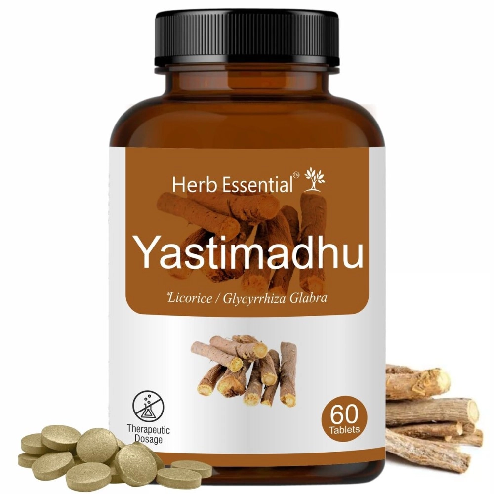 Herb Essential Yashtimadhu Licorice 500Mg Tablet - 60 Count