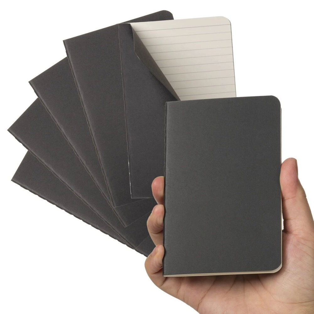 TWONE Softcover Pocket Notebook Set - 3.5 x 5.5 - 6 Pack - 30 Sheets - 60 Lined Pages - Perfect for the Traveler or Author