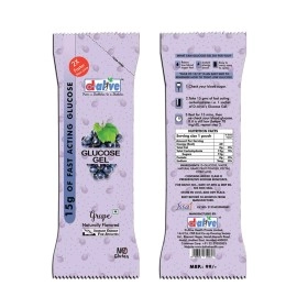 d alive Glucose Gel - 15G Of Fast Acting Glucose (Grape) - 9 Sachets x 30g Each