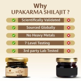 Upakarma Ayurveda Pure Soft Shilajit/Shilajeet Resin/Mumijo/High Potency with Measuring Spoon, Natural Source of Fulvic Acid & Trace Minerals (30 Grams/ 1.04 fl. Oz) Pack-1