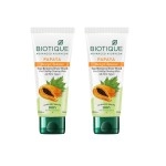 Biotique Bio Papaya Visibly Ageless Face Wash, Pack of 2, 200 ml (2 x 100 ml), Multi