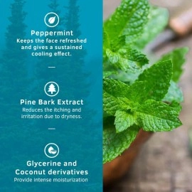 Ustraa Face Wash - Mint Cool - For Dry to Normal Skin - 100g | Reduces Moisture Loss | Removes Dirt & Dead Skin | with Pine Bark & Peppermint | NO SLS, NO PARABEN