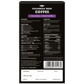 COLOMBIAN BREW COFFEE Vanilla Instant No Sugar Vegan, 50g