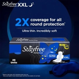 Stayfree Advanced All Night Sanitary Napkins (28 Count, XL)