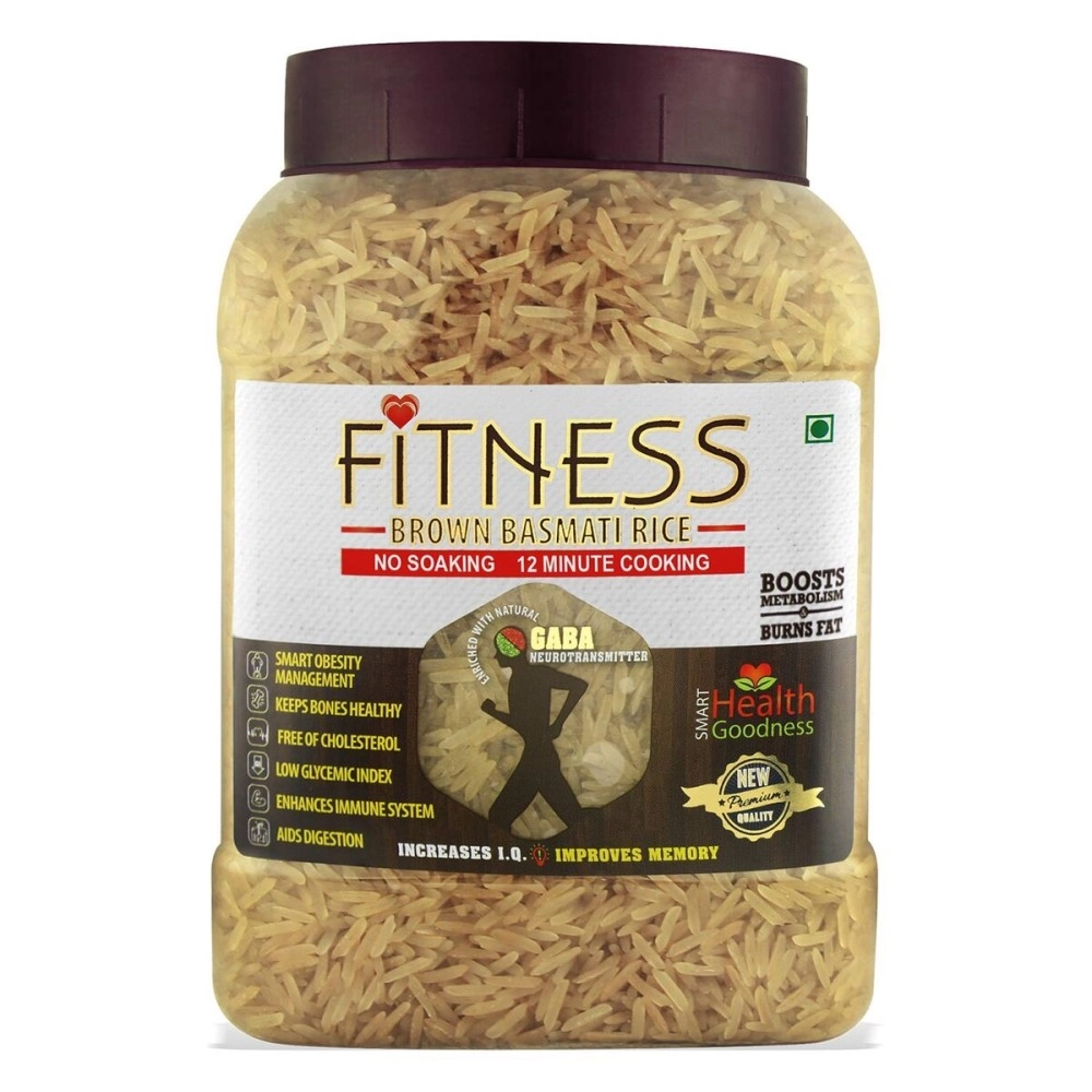SHRILALMAHAL Fitness Brown Basmati Rice (Weight Loss Special), (4 Kg : 4 x 1 Kg Jars) | Low Glycemic Index | Gluten Free | Immunity Booster