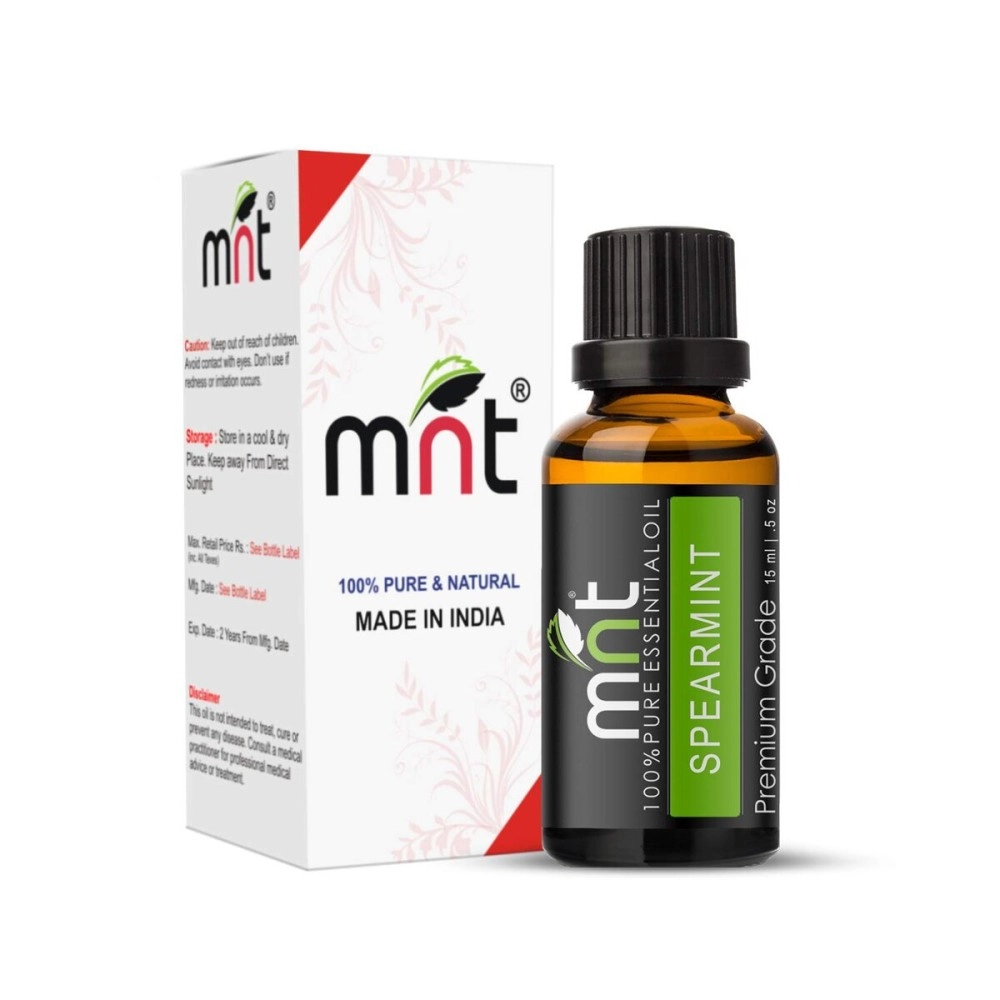 MNT Spearmint Essential Oil 100% Pure, Natural & Undiluted Therapeutic Grade oil for Hair, Skin, Body & Aromatherapy (15ML)