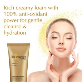 Bio Essence 24K Gold Radiance Face Cleanser, Niacinamide Face Wash for Women, Collagen Amino Acid, Hydrating Face Cleanser for Glowing Skin, Ideal for All Skin Types, Antioxidant, Anti Ageing, 100g