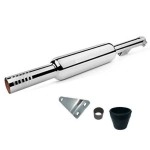 GOLSM Bike Bullet Silencer Exhaust Customized Short Bottle Empty Punjab Dholki Chrome Bike Exhaust with Zed Clamp & Bush for Royal Enfield Bullet Classic 350