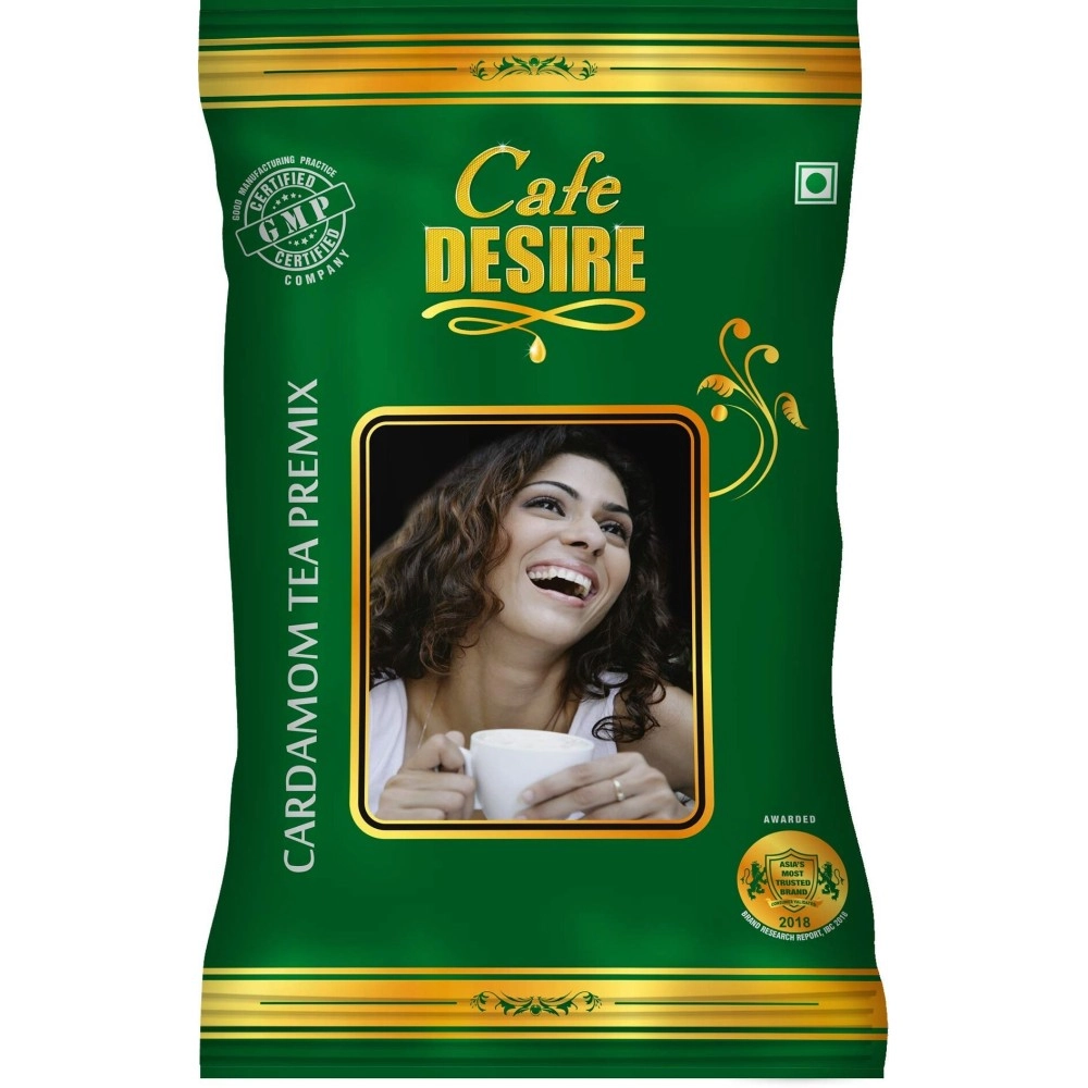 Cafe DESIRE I DRINK SUCCESS Instant Cardamom Tea Premix (1 kg) | 3 in 1 Tea | Milk not required | Rich taste as Home-made | Just add hot water | Use manually and also Suitable for all Vending Machines