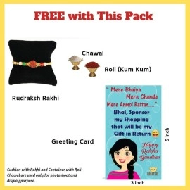 BOGATCHI Rakhi Gift for Brother, Rakhi Combo, Rakhi Gift Hamper, Rakhi Chocolate Coated Assorted Nuts and Fruits for Bro, 5pcs + Free Rakhi Greeting Card + Free Rakhi + Roli Chawal